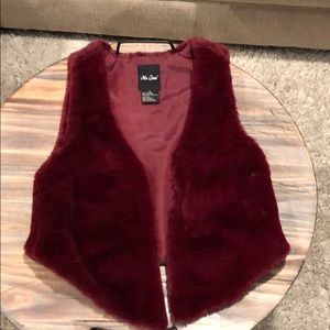 Red fur vest